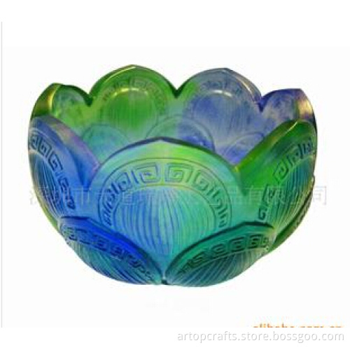Crystal colored glaze Lotus Seat----- Liuli Craft